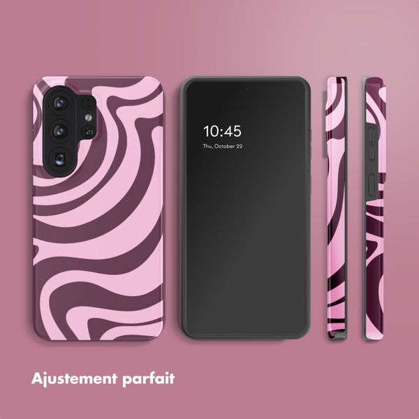 Selencia Coque arrière Vivid Samsung Galaxy S26 Ultra - Wavy Swirl Pink Plum