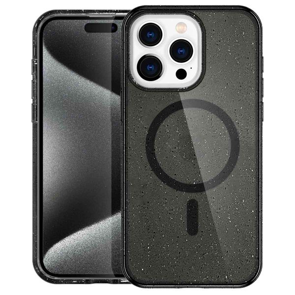 imoshion Coque Pailletée avec MagSafe Apple iPhone 15 Pro - Glitter Noir
