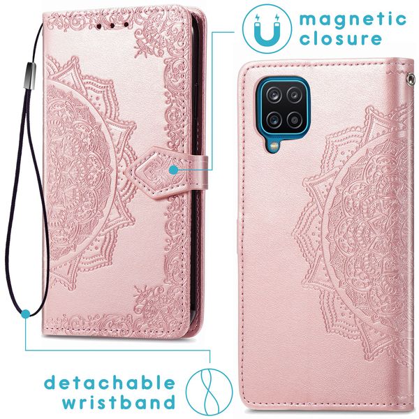 imoshion Etui de télephone Mandala Samsung Galaxy A12 - Rose Doré