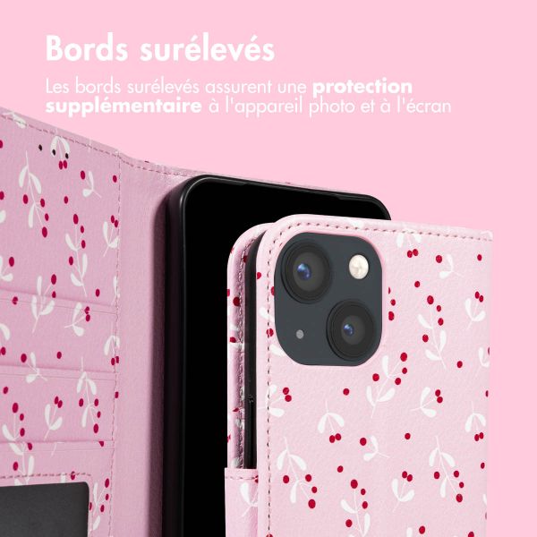 imoshion Étui de télephone portefeuille Design Apple iPhone 15 - Blush Berries