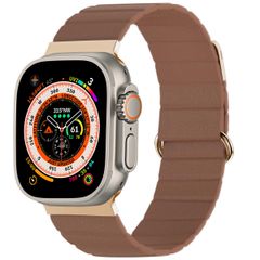imoshion Bracelet en cuir magnétique Apple Watch Series 1 - 11 / SE / Ultra (44/45/46/49 mm) - Marron
