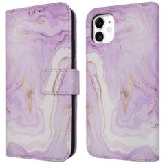 imoshion Étui de télephone portefeuille Design Apple iPhone 11 - Purple Marble
