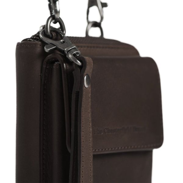 The Chesterfield Brand Pochette téléphone Malaga - Cuir véritable - Brun foncé