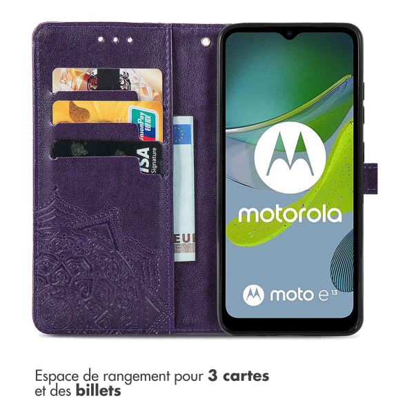 imoshion Etui de téléphone portefeuille Mandala Motorola Moto E13 - Violet