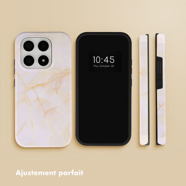 Selencia Coque arrière Vivid avec MagSafe Xiaomi 17 - Golden Beige Marble