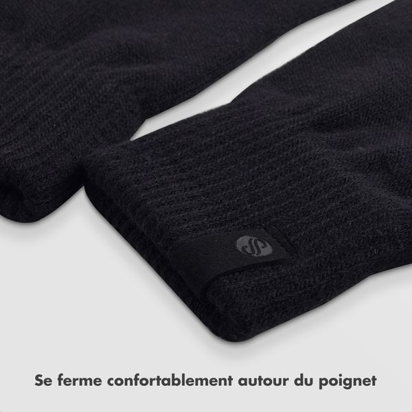 Selencia Gants Tactiles Tricotés - Taille Unique - Noir