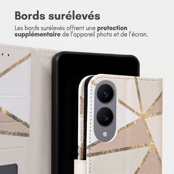 imoshion Étui de télephone portefeuille Design Samsung Galaxy S25 Edge - Beige Graphic
