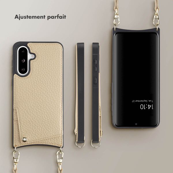 Selencia Coque arrière avec cordon et porte-cartes Nova Samsung Galaxy A36 / A56 - Beige