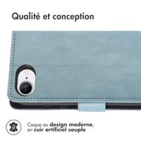 imoshion Étui de téléphone portefeuille Luxe iPhone SE 4 - Bleu clair