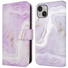 imoshion Étui de téléphone portefeuille Design iPhone 14 - Purple Marble