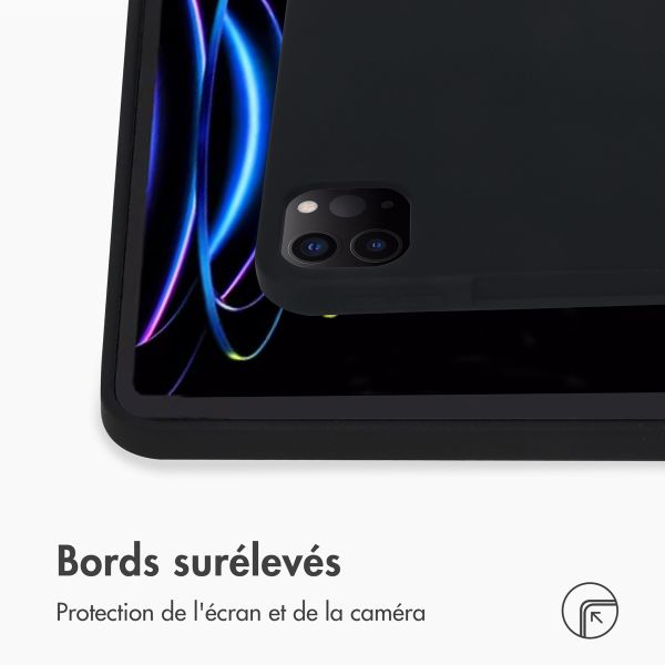 Accezz Coque Liquid Silicone avec porte-stylet Apple iPad Pro 12.9 (2022) / Pro 12.9 (2021) / Pro 12.9 (2020) - Noir