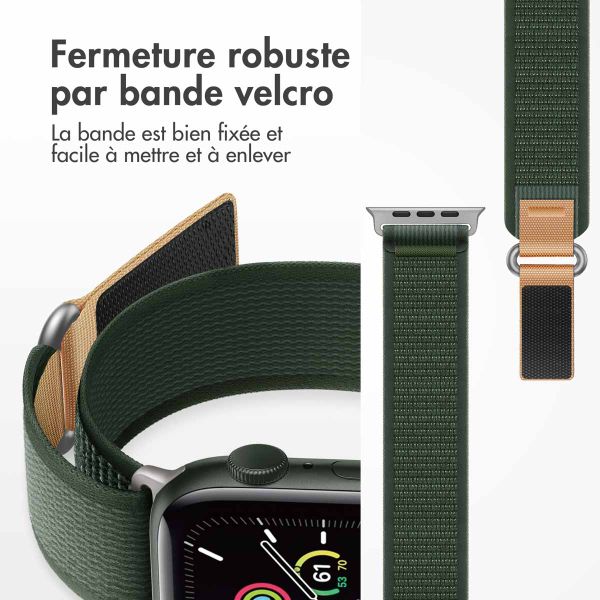 imoshion Bracelet Trail en nylon Apple Watch Series 1 t/m 11 / SE / Ultra (44/45/46/49 mm) - Legergroen