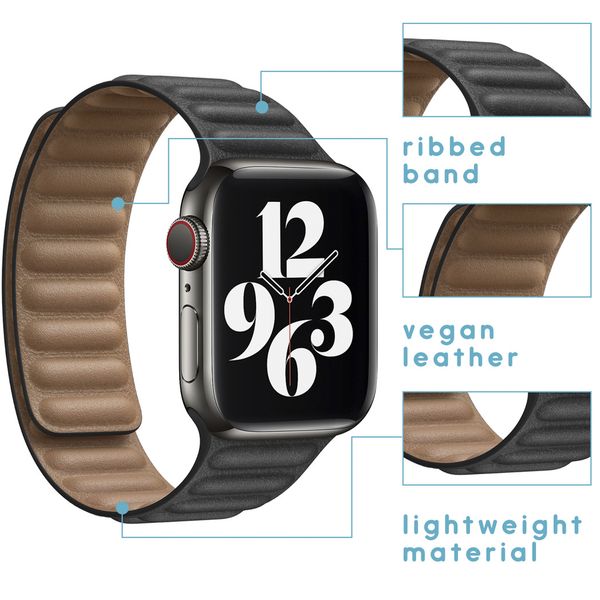 imoshion Bracelet en cuir vegan Apple Watch Series 1-10 / SE / Ultra (2) - 42/44/45/46/49 mm