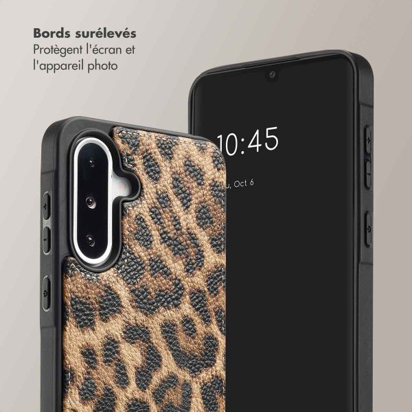 Selencia Coque arrière avec cordon et porte-cartes Nova Samsung Galaxy A36 / A56 - Leopard