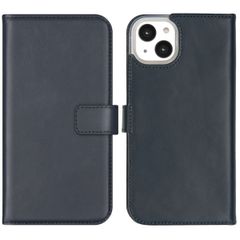 Selencia Étui de téléphone portefeuille en cuir véritable Apple iPhone 14 Plus - Bleu
