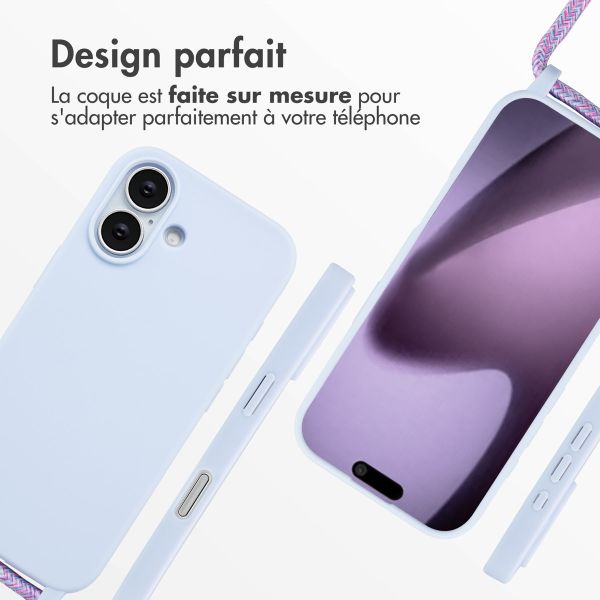 imoshion Coque en silicone avec cordon Apple iPhone 17 - Violet