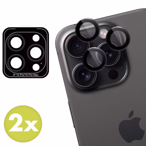imoshion Lot de 2 protections d'objectif de caméra Apple iPhone 15 Pro / 15 Pro Max - Black Titanium