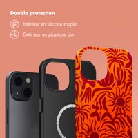 Selencia Coque arrière Vivid Tough avec MagSafe iPhone 13 - Tropical Vibes Apricot