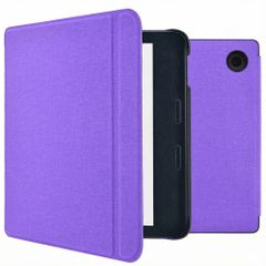 imoshion Étui de liseuse portefeuille Canvas Sleepcover avec support Kobo Libra 2 / Tolino Vision 6 - Violet