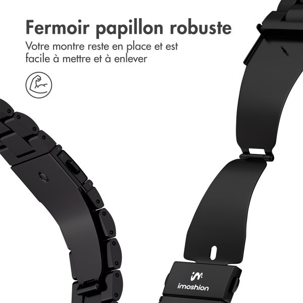 imoshion Bracelet en acier Apple Watch Series 1 á 11 / SE / Ultra (44/45/46/49 mm) - Noir