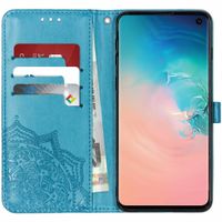 Etui de téléphone portefeuille Mandala Samsung Galaxy S10