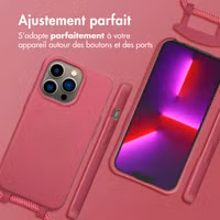 imoshion Coque arrière Color avec cordon amovible et MagSafe Apple iPhone 13 Pro - Raspberry