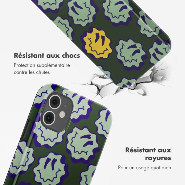 Selencia Coque arrière Vivid Apple iPhone 11 - Wavy Smiley Green