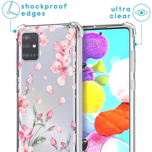 imoshion Coque Design avec cordon Samsung Galaxy A71 - Blossom Watercolor