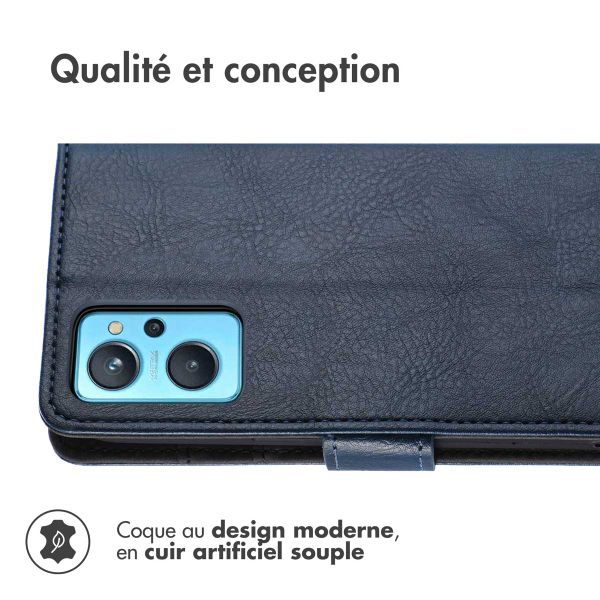 imoshion Étui de téléphone portefeuille Luxe Oppo A76 (4G) - Bleu foncé