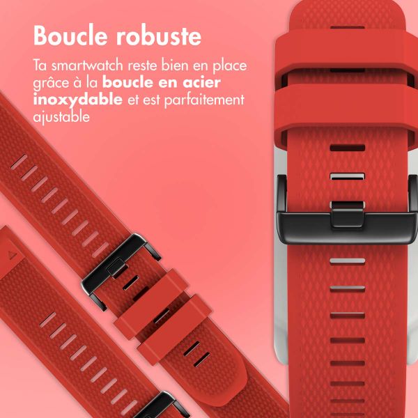 imoshion Bracelet QuickFit® en silicone - Connexion Garmin Watch 22 mm - Rouge