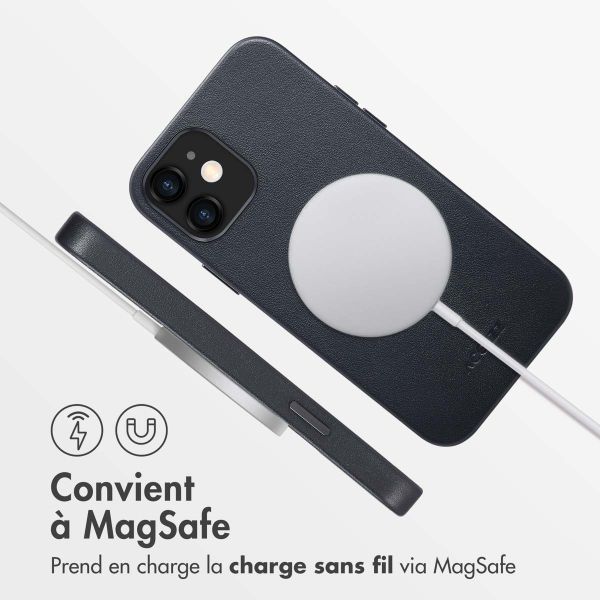 Accezz Coque arrière en cuir avec MagSafe Apple iPhone 12 (Pro) - Onyx Black