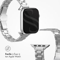 Selencia Bracelet à maillons fin en acier Apple Watch Series 1 á 9 / SE (38/40/41 mm) | Series 10 (42 mm) - Argent