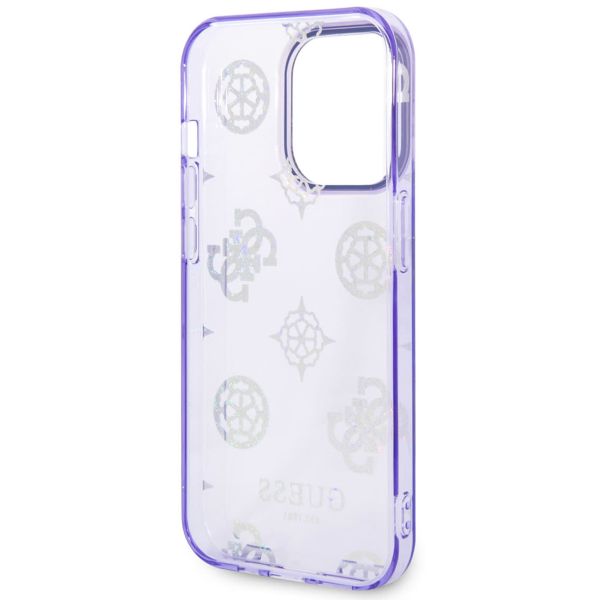 Guess Coque Peony Glitter iPhone 14 Pro Max - Violet