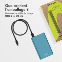 imoshion Ultra Series Aluminium | Batterie externe 20.000 mAh - Charge rapide jusqu'à 33 watts - Vert Petrol 