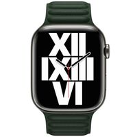 Apple Leather Link Apple Watch Series 1-10 / SE / Ultra (2) - 42/44/45/46/49 mm - Taille S/M - Sequoia Green