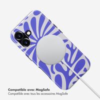 Selencia Coque arrière Vivid Tough avec MagSafe iPhone 16 - Modern Bloom Sapphire Blue