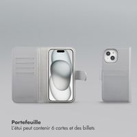 Selencia Étui portefeuille amovible Olyn avec MagSafe Apple iPhone 15 - Gris