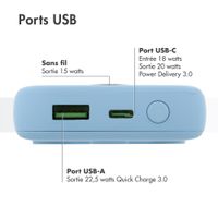 imoshion Batterie externe MagSafe 10.000 mAh - Batterie externe sans fil - Bleu ciel
