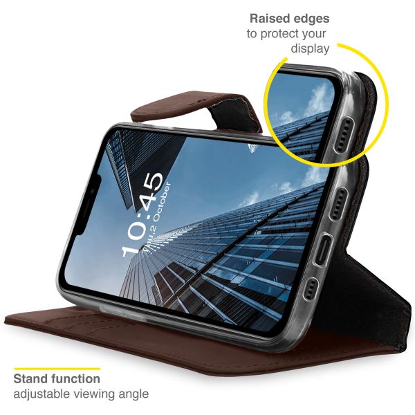 Accezz Étui de téléphone portefeuille Wallet Apple iPhone 13 Pro - Brun foncé