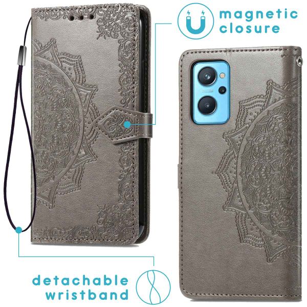 imoshion Etui de téléphone portefeuille Mandala Oppo A96 - Gris