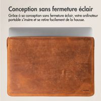 Accezz Leather Pochette ordinateur Apple MacBook 16 pouces - Cognac