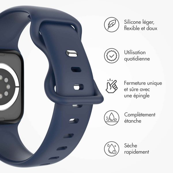 imoshion Bracelet en silicone⁺ Apple Watch Series 1 á 10 / SE / Ultra (2) (44/45/46/49 mm) - Midnight - Taille M/L