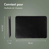 Accezz Leather Pochette ordinateur Apple MacBook 14 pouces - Noir