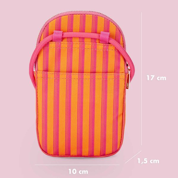 Selencia ﻿Pochette pour téléphone - Stripes Pink Orange