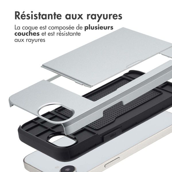 imoshion Coque arrière avec porte-cartes iPhone 16e - Gris