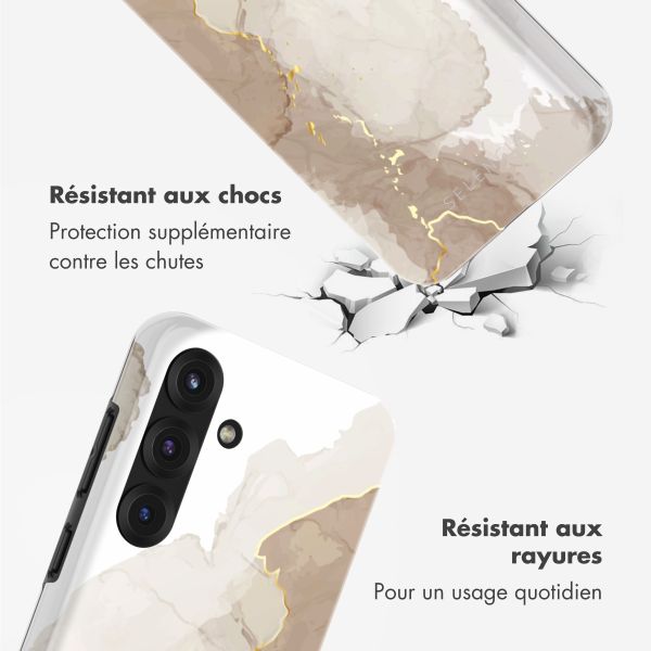 Selencia Coque arrière Vivid Samsung Galaxy S25 - Marble Light Brown