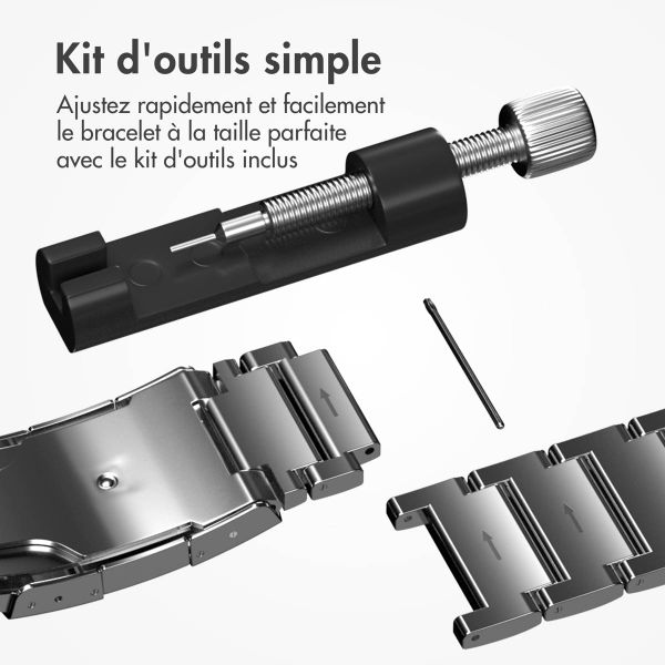 Accezz Bracelet en acier Titane mat Apple Watch Series 1 t/m 11 / SE / Ultra (44/45/46/49 mm) - Argent