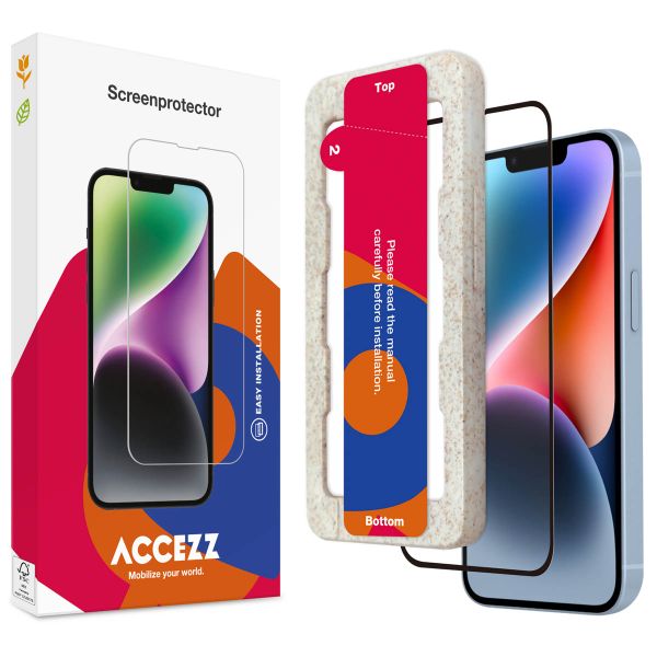 Accezz Protection d'écran en verre trempé avec applicateur iPhone 13 / 13 Pro / 14 / SE 4 - Transparent