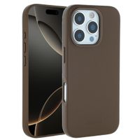 Accezz Coque arrière en cuir avec MagSafe Apple iPhone 16 Pro - Marron café