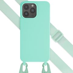 Selencia Coque silicone avec cordon amovible Apple iPhone 15 Pro Max - Turquoise